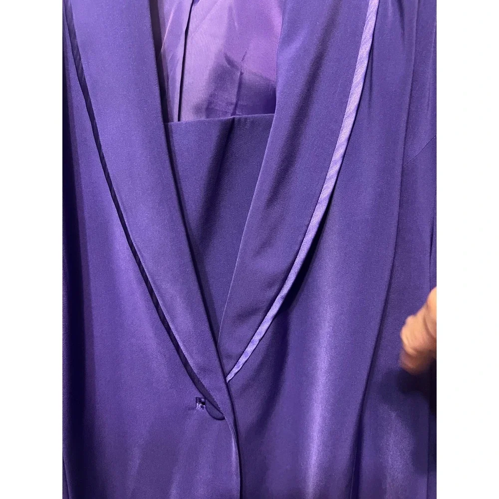 G.M.I. Woman Purple 2 Piece Skirt Suit 38W NWT Dickie Satin Trim Church Formal